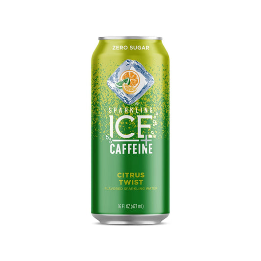 Sparkling Ice® +Caffeine, Citrus Twist Flavored Sparkling Water with Caffeine, Zero Sugar, with Vitamins and Antioxidants, Low Calorie Beverage, 16 fl oz Can