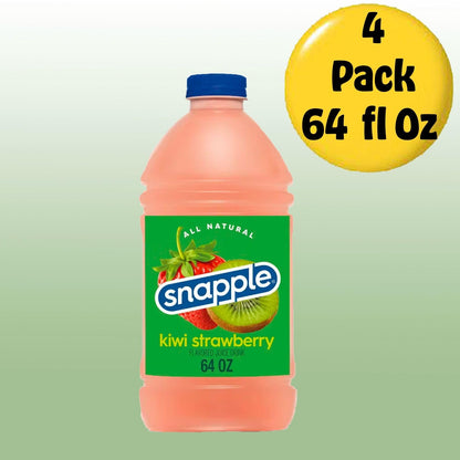 Snapple Kiwi Strawberry All Natural Fruit Juice Drink, 64 fl oz Plastic Bottles (4 Pack)