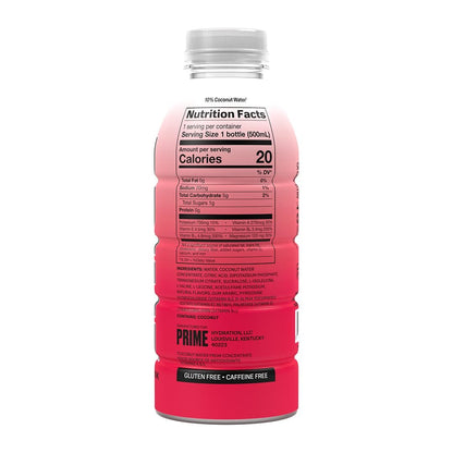 PRIME Hydration CHERRY FREEZE | Sports Drinks | Electrolyte Enhanced for Ultimate Hydration | 250mg BCAAs | B Vitamins | Antioxidants | 2g Of Sugar | 16.9 Fluid Ounce | 12 Pack