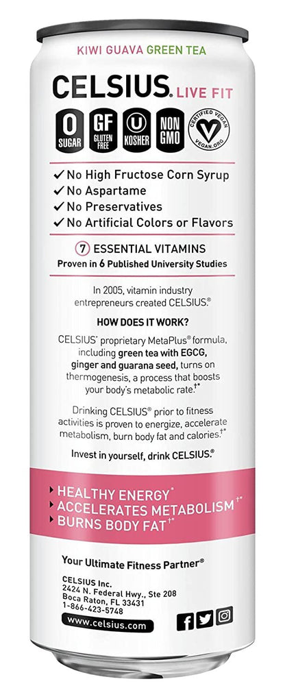 Sparkling Kiwi Guava Fitness Drink, Zero Sugar, 12oz. Slim Can (Pack of 12)