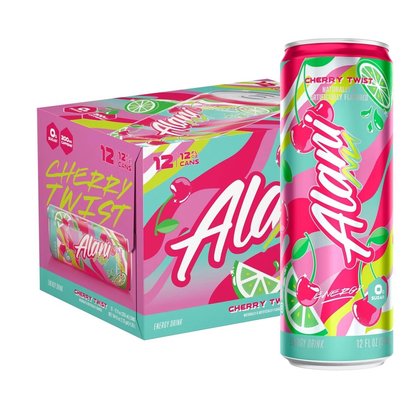 Alani Nu Energy Drink Cherry Twist, 12 Fluid Ounce (Pack of 12)