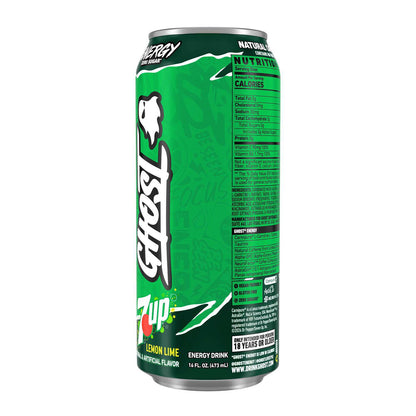 GHOST Energy Drink 7up Lemon Lime 16oz Cans (Pack of 12) **LIMITED EDITION**
