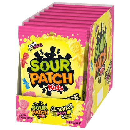 SOUR PATCH KIDS Lemonade Fest Soft & Chewy Candy,8.02 oz (Pack of 8)