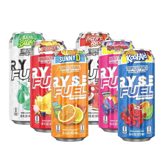 RYSE Fuel Energy Drink | On The Go Energy | 0 Sugars | 0 Calories | Vegan | 200mg Caffeine | 12 Pack (Variety Pack)
