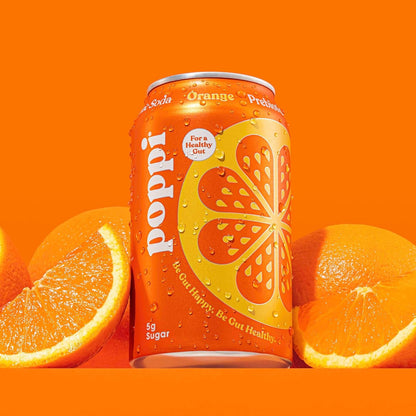 Poppi Orange Prebiotic Soda 4 Pack, 12 FZ