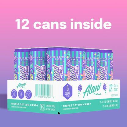 Alani Nu Purple Cotton Candy Sugar Free Energy Drink (Pack of 12)