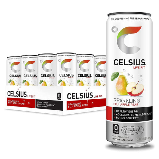 Sparkling Fuji Apple Pear Fitness Drink, Zero Sugar, 12oz. Slim Can (Pack of 12)