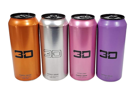 3D Energy Drink Variety Packs (4 Flavor Variety Pack #2, 12 Cans)