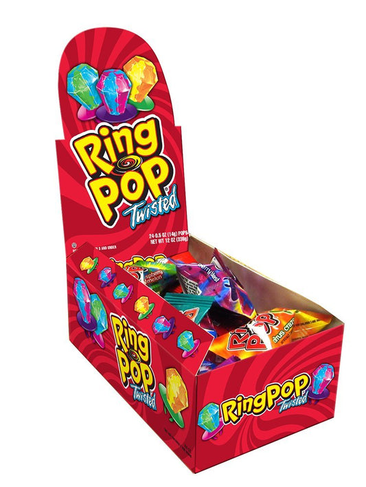 Bazooka Twisted Ring Pop, 0.50 Ounce - 24 Count (Pack of 1)