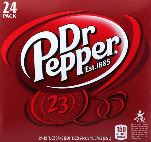 Dr Pepper Soda, 12 fl oz cans, 24 pack