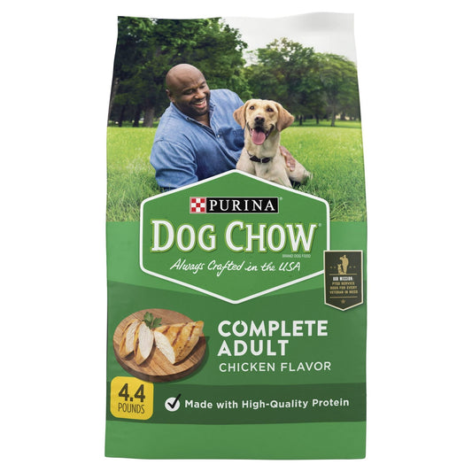 Purina Dog Chow Chicken Flavor Dry Dog Food Complete Adult, 4.4 lb Bag