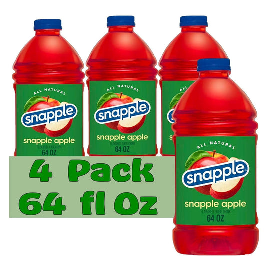 Snapple Apple Juice Drink, 64 fl oz, Bottle (4 Pack)