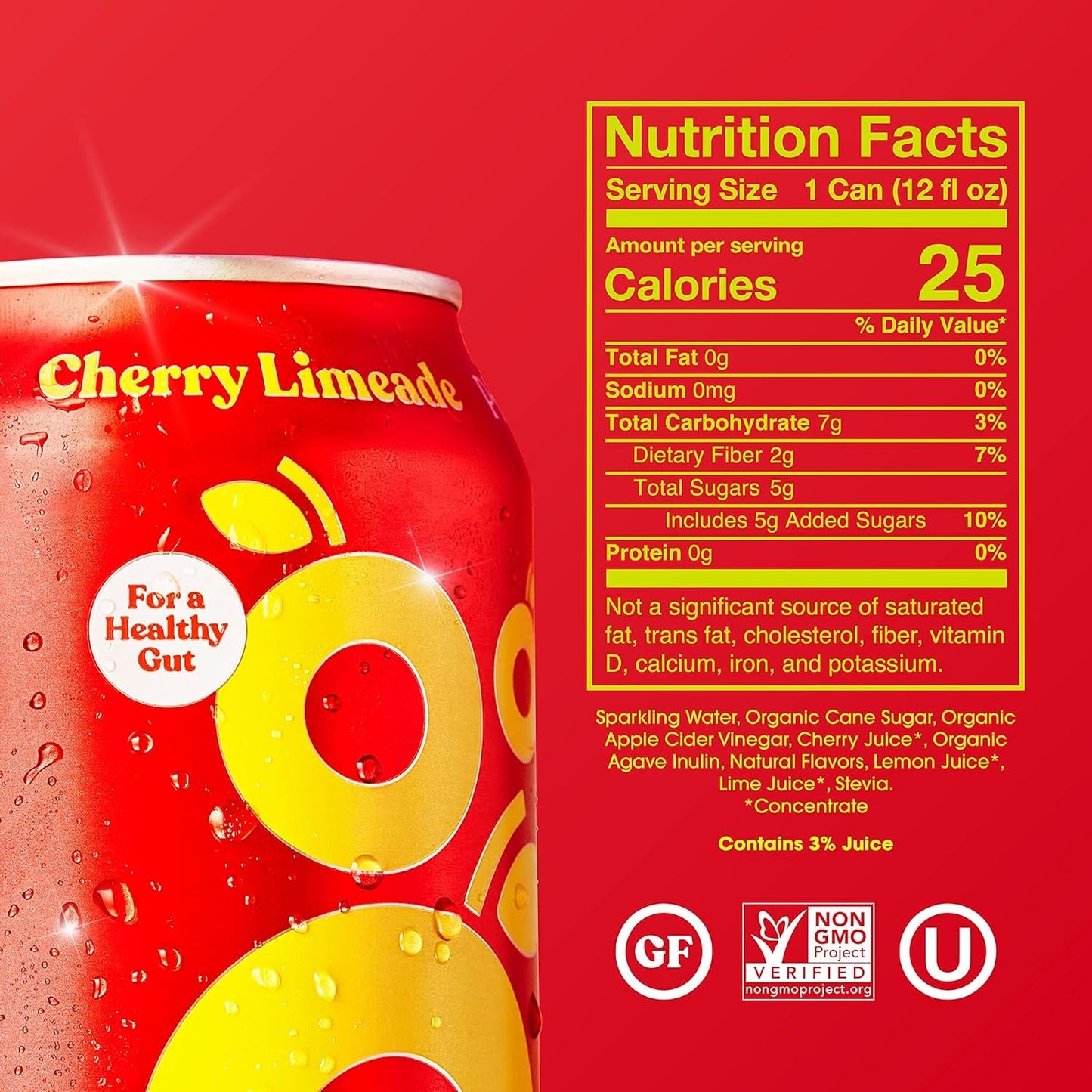 Poppi Cherry Limeade Prebiotic Soda 4pk, 12 FZ