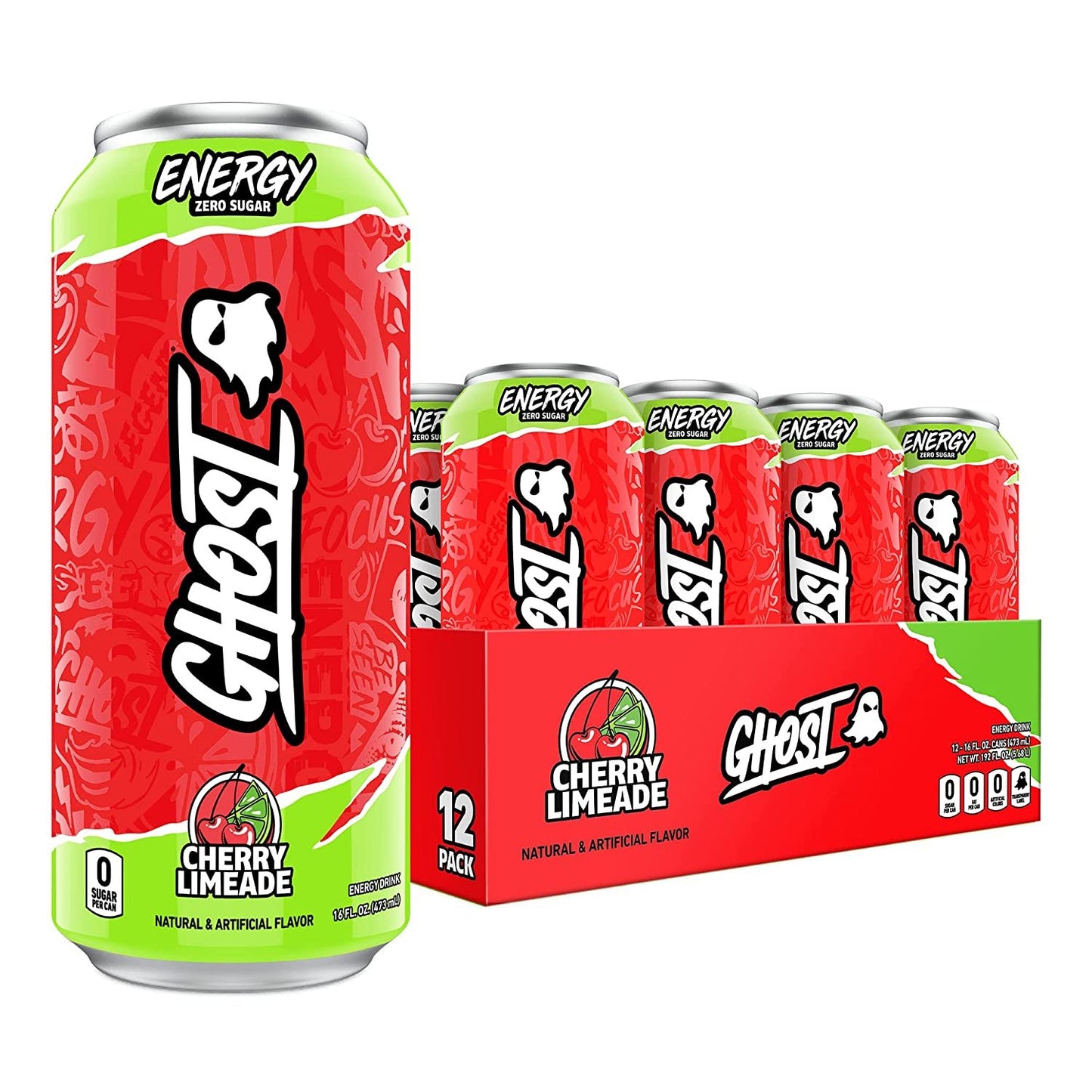 GHOST ENERGY Sugar-Free Energy Drink 16 oz (Pack of 12)