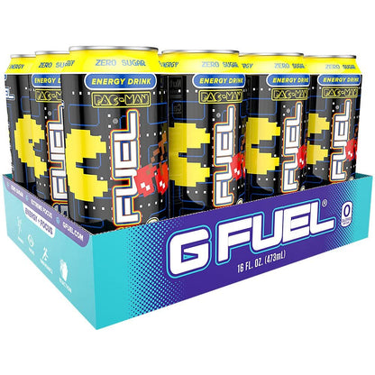 G Fuel Pac-Man Power Pellet - Cherry Lollipop Energy Drink, 16 oz can, 12-pack case