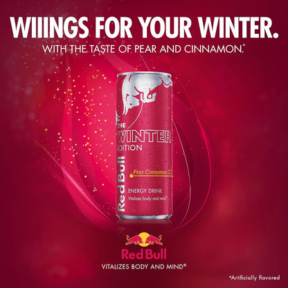 Red Bull Winter Edition Pear Cinnamon Energy Drink, 8.4 Fl Oz, 24 Cans