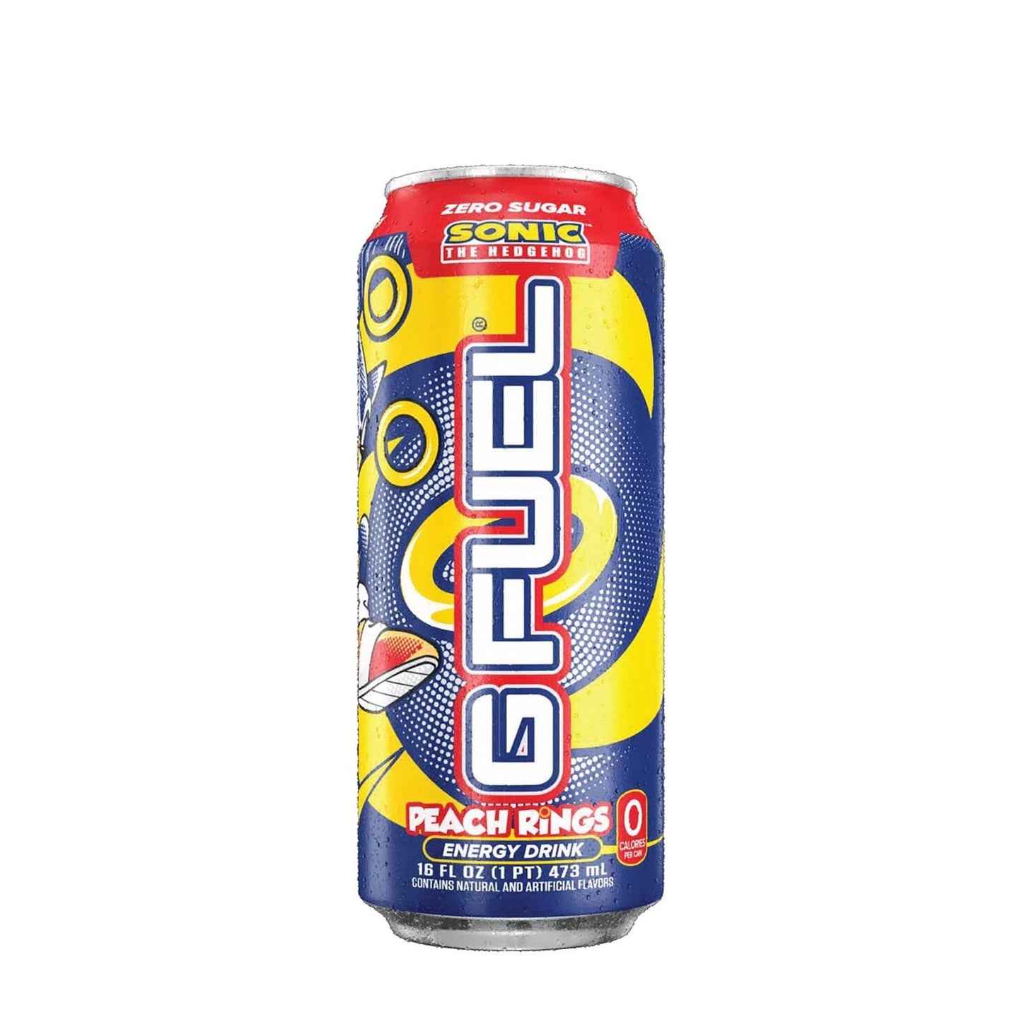 G Fuel Sonic Peach Rings Energy Formula, 16 oz can, 12-pack case